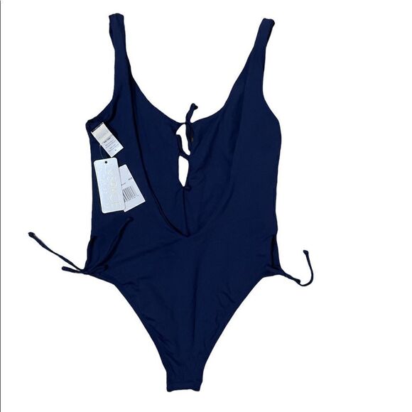 L*Space Women's Blue Jenn Bow Ties One Piece Swimsuit Size 6 - Picture 5 of 8
